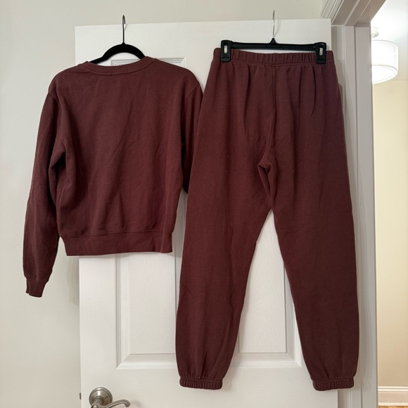 Z Supply Chocolate Brown Crewneck Sweatshirt & Jogger Set - Picture 6 of 9